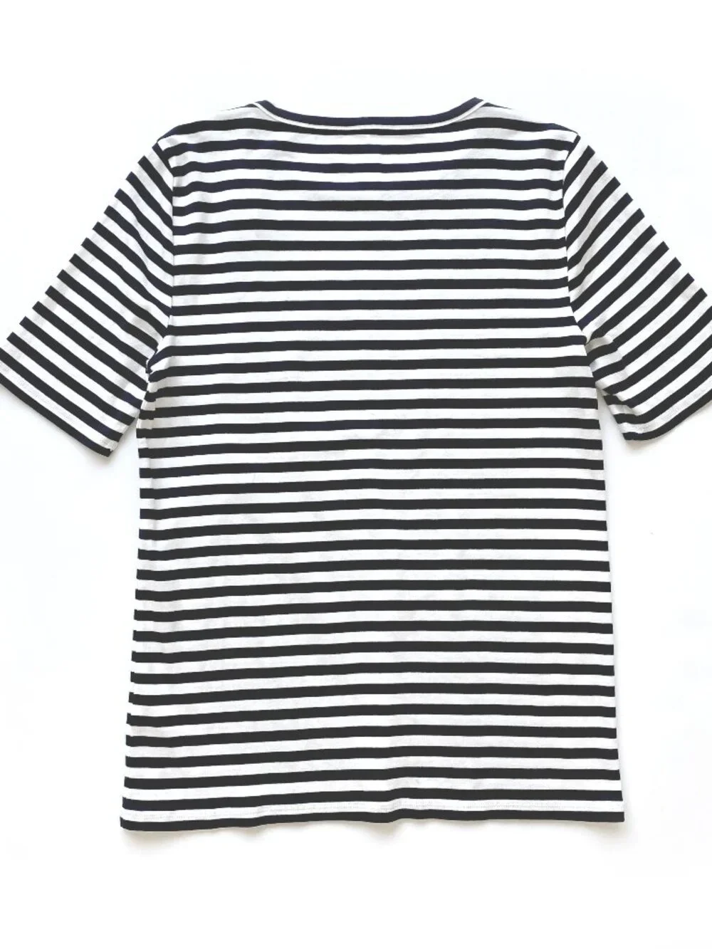 J.Crew Cotton Perfect Fit Striped Tee Black White XL